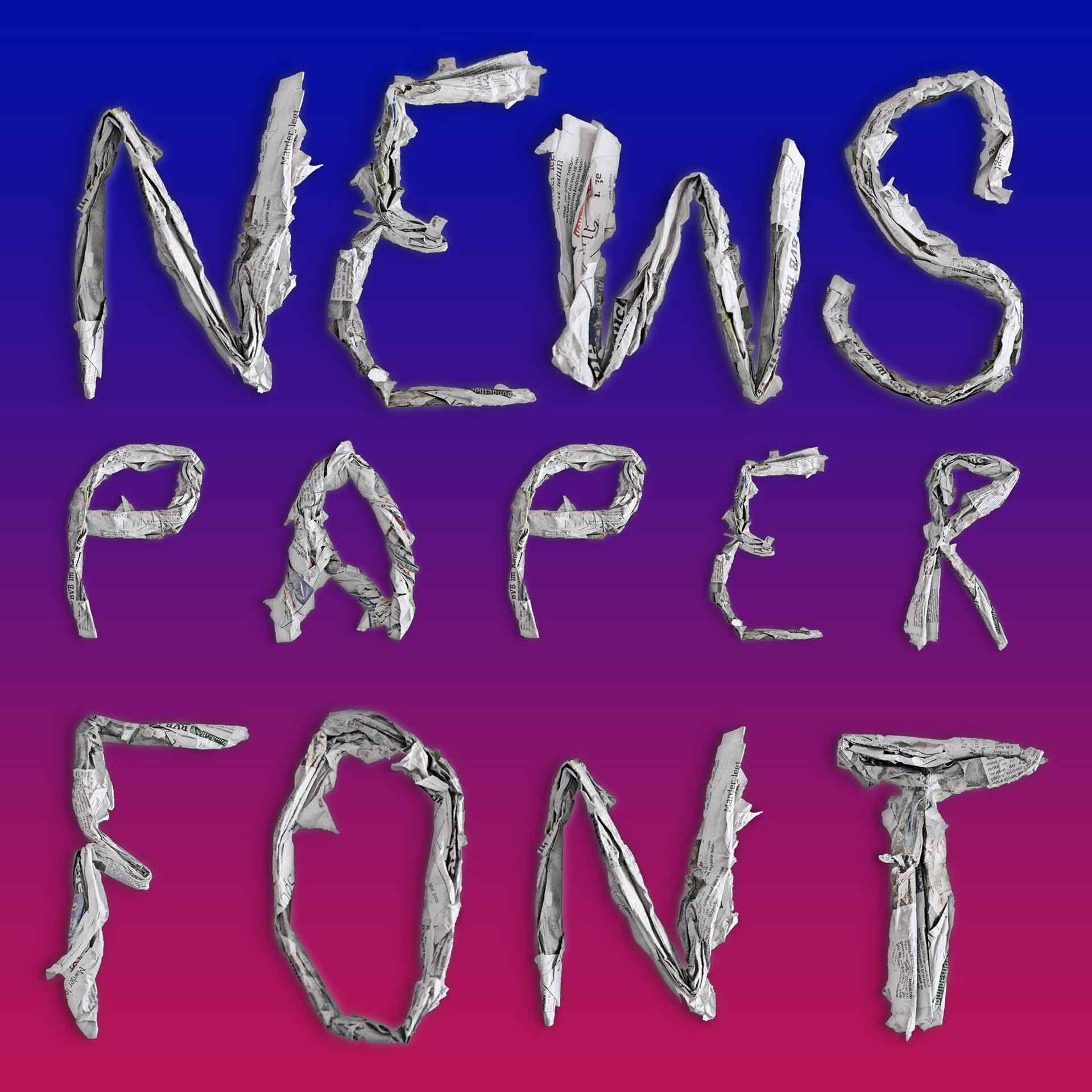 the words 'Newspaper Type' layed out in rolled newspaper