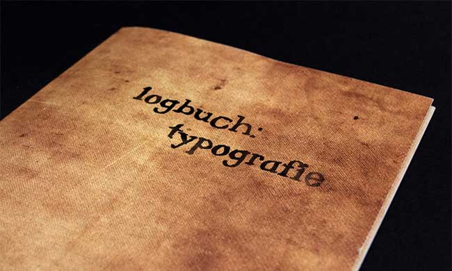 image of the cover of a documentation booklet saying 'logfile: typography'